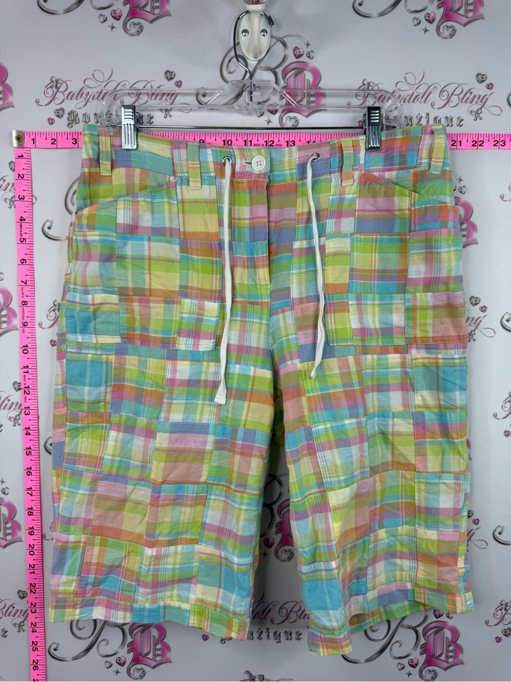 Jones New York Pastel Plaid Cargo Shorts in Multicolor